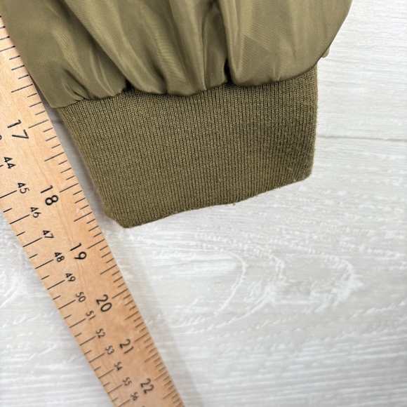 Love Tree Women's Rose Embroidered Army Green Light Bomber Jacket Size Small - Picture 7 of 11